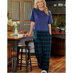 The Vermont Country Store L Women's Portuguese Cotton Flannel Pajama Pants New